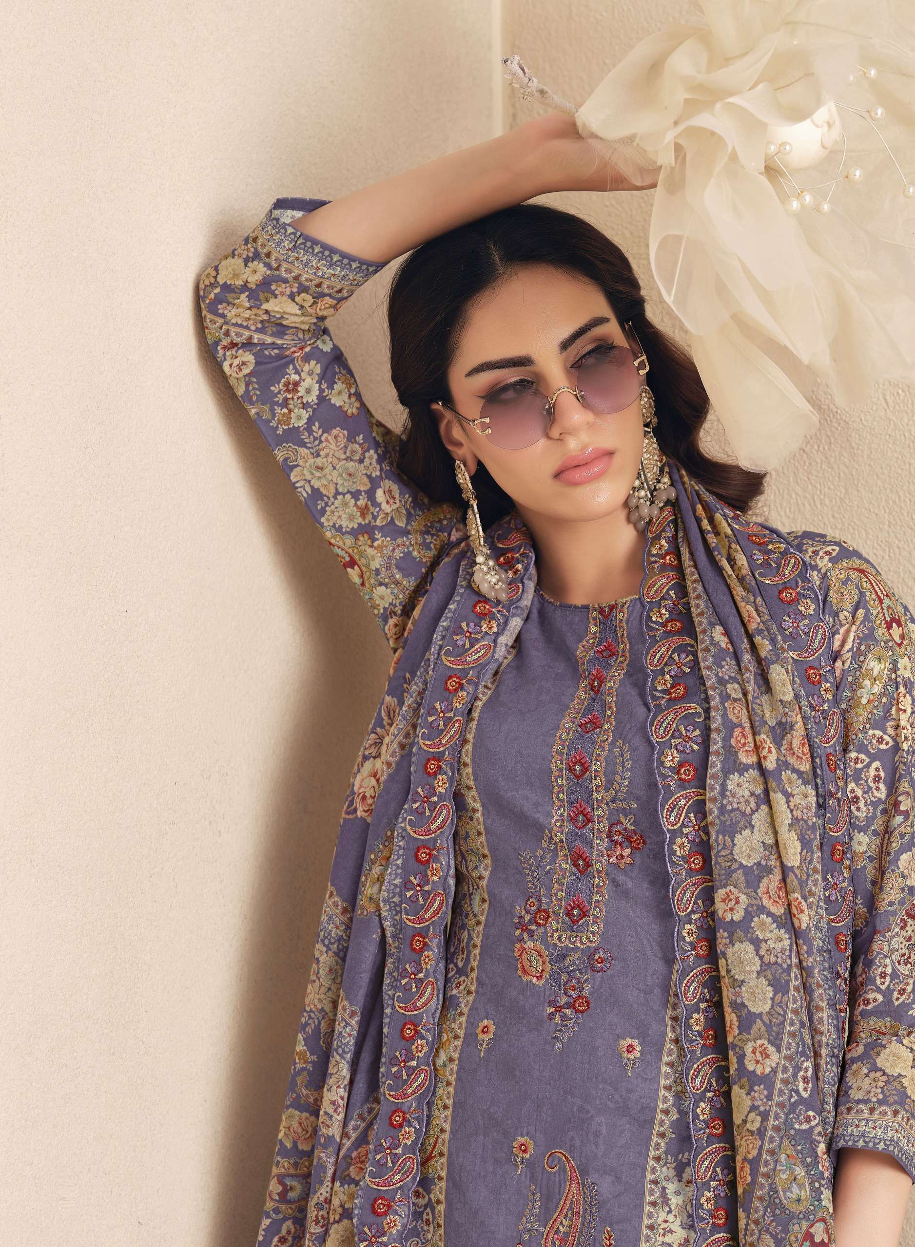 THE HERMITAGE SHOP ZAIRA VOL 2 GIZA PK LAWN EMBROIDERIES SALWAR KAMEEZ AT UNSTITCH BRAND APPAREL